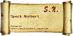 Speck Norbert névjegykártya