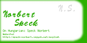 norbert speck business card